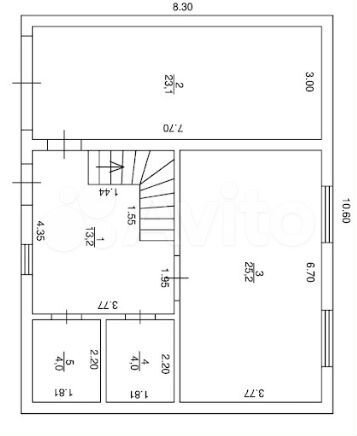 Коттедж 130 м² на участке 10 сот.