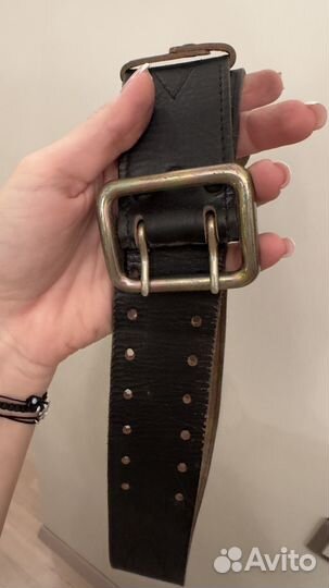 Ремень армейский кожаный мужской
