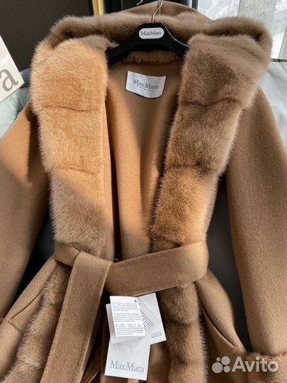 Пальто Мах Mara шерсть, кашемир, мех