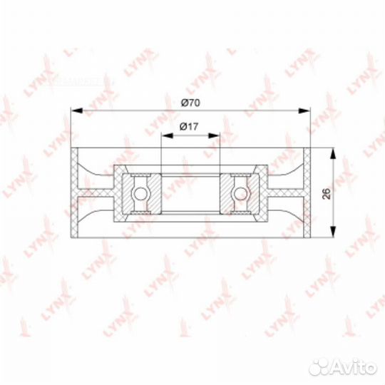 Lynxauto PB-5168 Ролик натяжной навесного оборудов