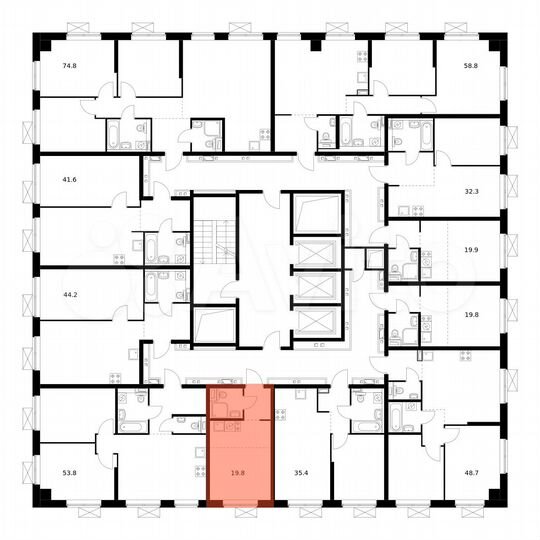 Квартира-студия, 19,8 м², 22/23 эт.