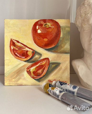 Картина с помидорами натюрморт масло холст