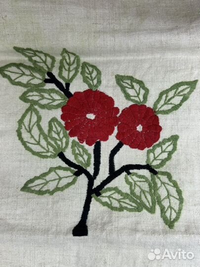 Рушник старинный домотканый кружева ручная вышивка