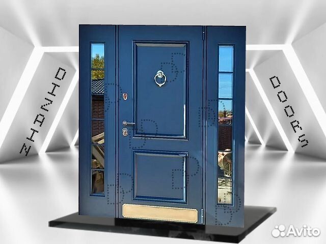 Парадная металлическая дверь со стеклом DD-396