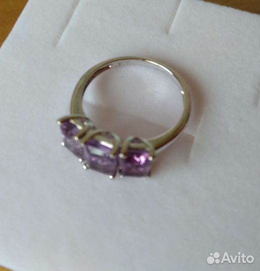 Серебряное кольцо с природным аметистом