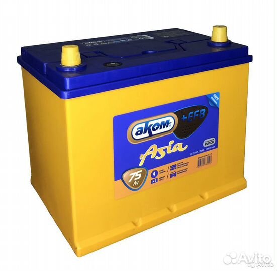 Аккумулятор 6ст-75 Akom Asia