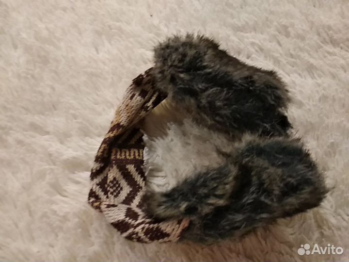 Повязка на голову зимние теплые меховые наушники