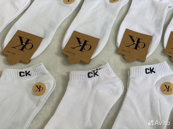 Белые носки Calvin Klen 10 пар короткие