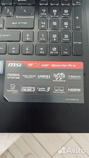 Игровой ноутбук MSI GE 62 Apache Pro