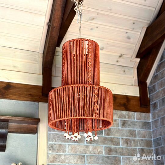 Плетеный абажур