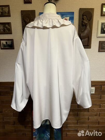 Блузка женская большой размер оверсайз с воланами