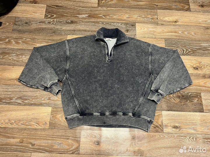 Оверсайз кофта полузамок lime