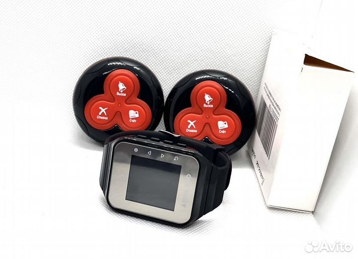 Кнопка вызова официанта с часами для кафе, баров