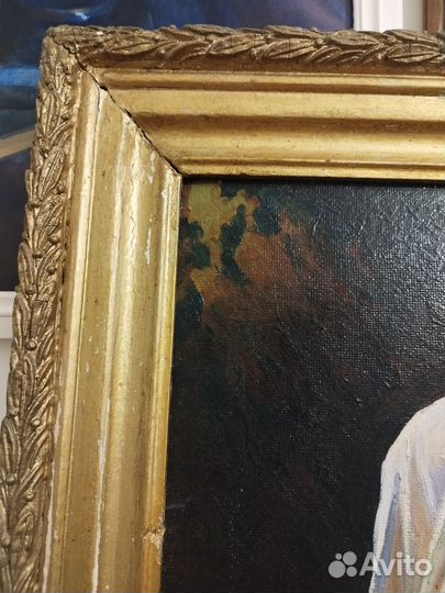 Картина масло сер. 20 в. копия Беллоли Купальщица