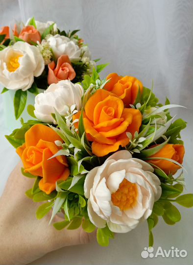 Букет из мыла ручкой работы