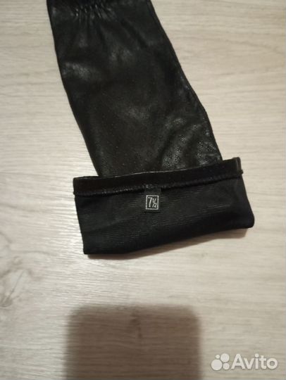 Перчатки женские длинные кожаные