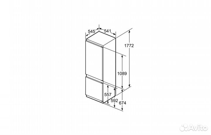 Встраиваемый холодильник б/у Bosch kiv38v00