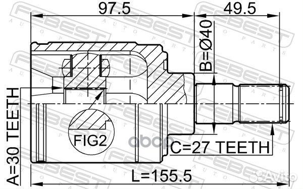 ШРУС внутренний перед прав CI-3707;ST-1649;