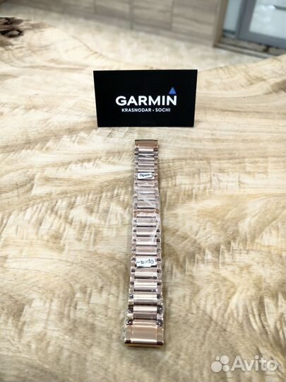 Браслет сталь Garmin quickfit 20 мм розовое золото