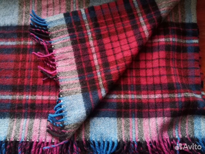 Плед покрывало 150 200 см. шерстяной