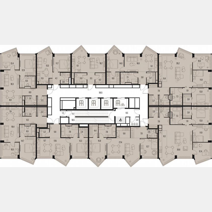 3-к. квартира, 83,8 м², 27/39 эт.