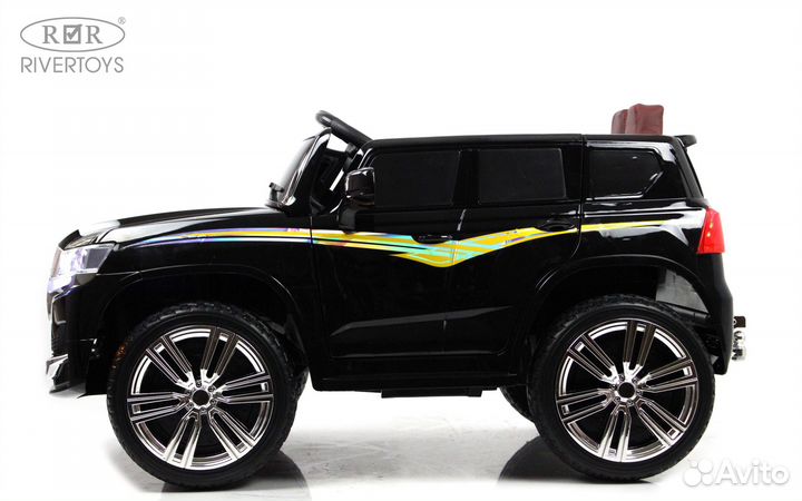 Детский электромобиль Toyota Land Cruiser М555бх черный глянец
