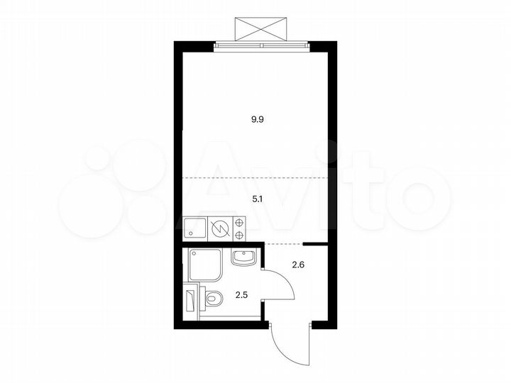Квартира-студия, 20,1 м², 7/24 эт.
