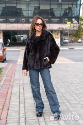 Норковая шуба с английским воротником