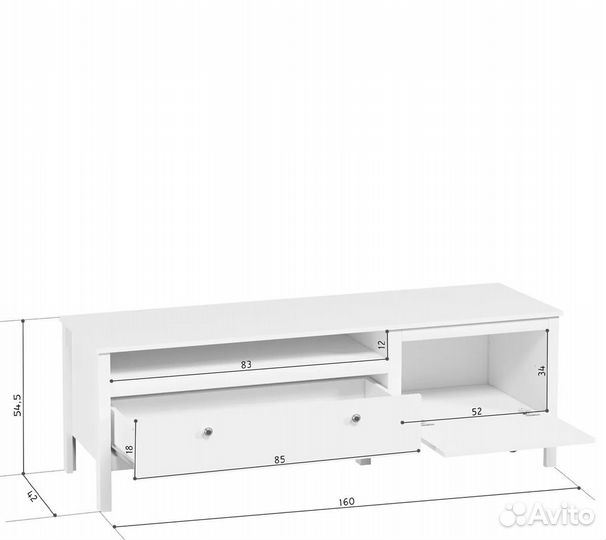 Тумба Helga RTV1D1S белый