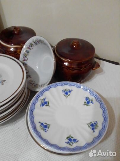 Тарелки, блюдца, супница, горшочки СССР