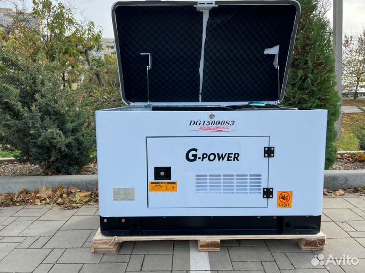 Генератор дизельный 13 kW G-power DG15000SE3 трехф