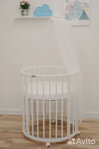 Кроватка круглая детская трансформер новорожденных