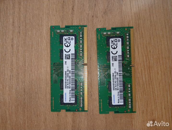 Оперативная память ddr4 2х4 GB so-dim (Samsung)