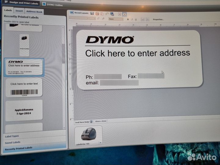 Принтер этикеток самоклеек Dymo LabelWriter 400