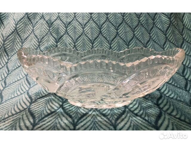 Хрустальная ладья СССР ваза блюдо конфетница