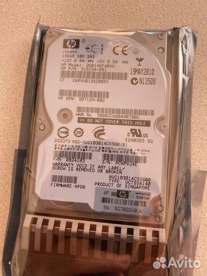 Жесткий диск HP 146GB 10K SAS 6G 2.5