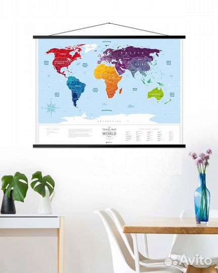 Travel Map Silver World