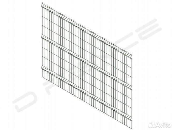 Забор 3D сетка, 3Д панель 2,53х2,03м д.3,8мм zn+пп