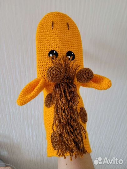 Вязанная логопедическая игрушка Жираф