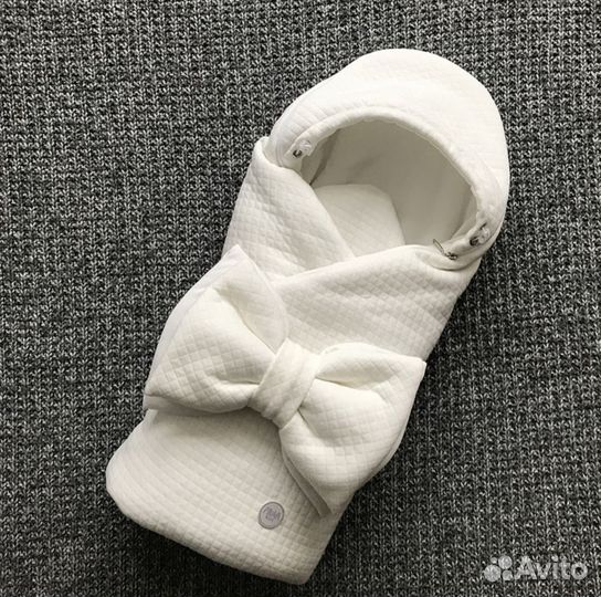 Конверт одеяло на выписку с бантом