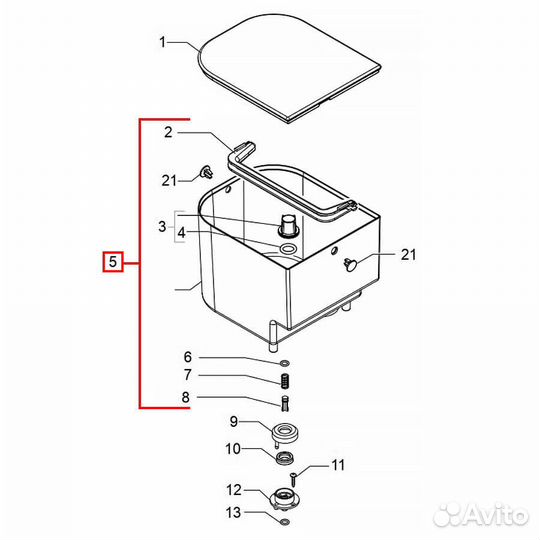 Бункер воды Saeco Aulika, Royal, 11025725