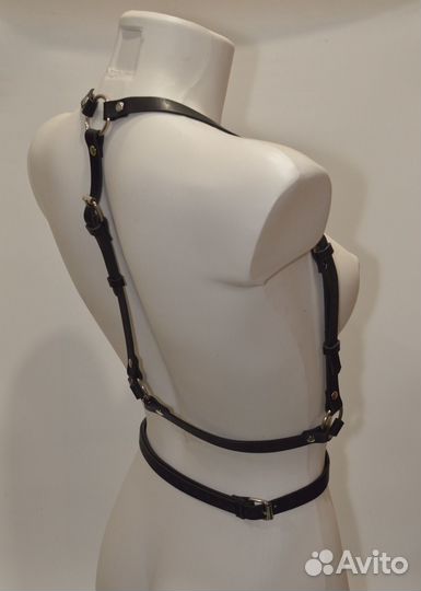 Кожаная женская портупея ручной работы