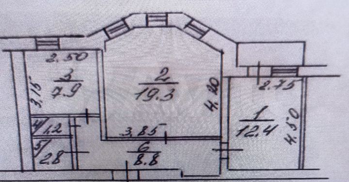 2-к. квартира, 54 м², 5/9 эт.