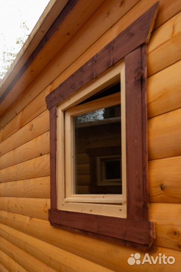 Готовая баня из бруса 2.3 x 8 метров под ключ