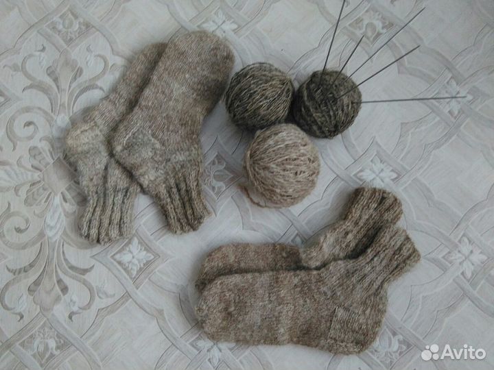 Носки из овечьей шерсти и собачьего пуха