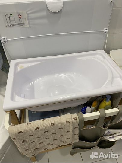 Пеленальный столик с ванночкой happy baby