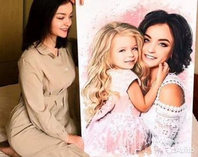 Портрет на холсте по фото в Новосиле