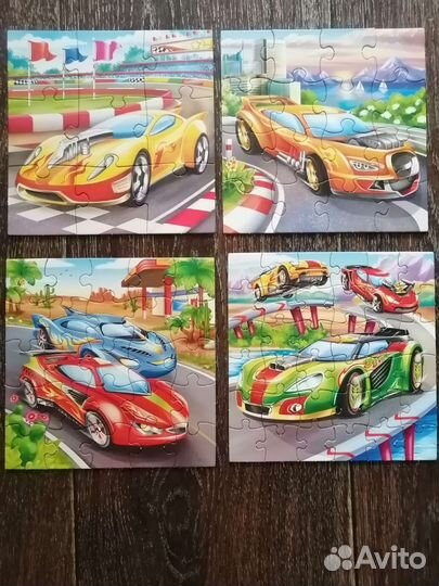 Пазлы для малышей, машины, Лео и Тиг