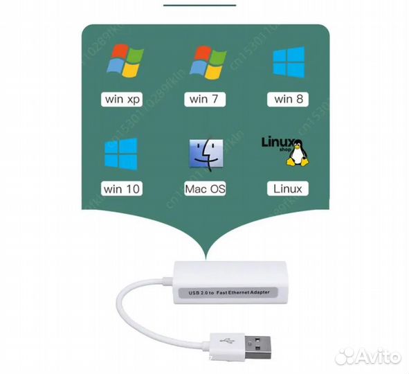 Сетевой адаптер Ethernet Adapter USB 2.0 на RJ45