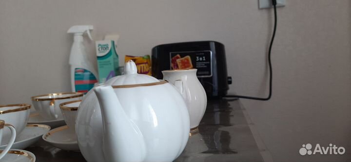 Фарфоровый Чайный сервиз СССР золотая лента